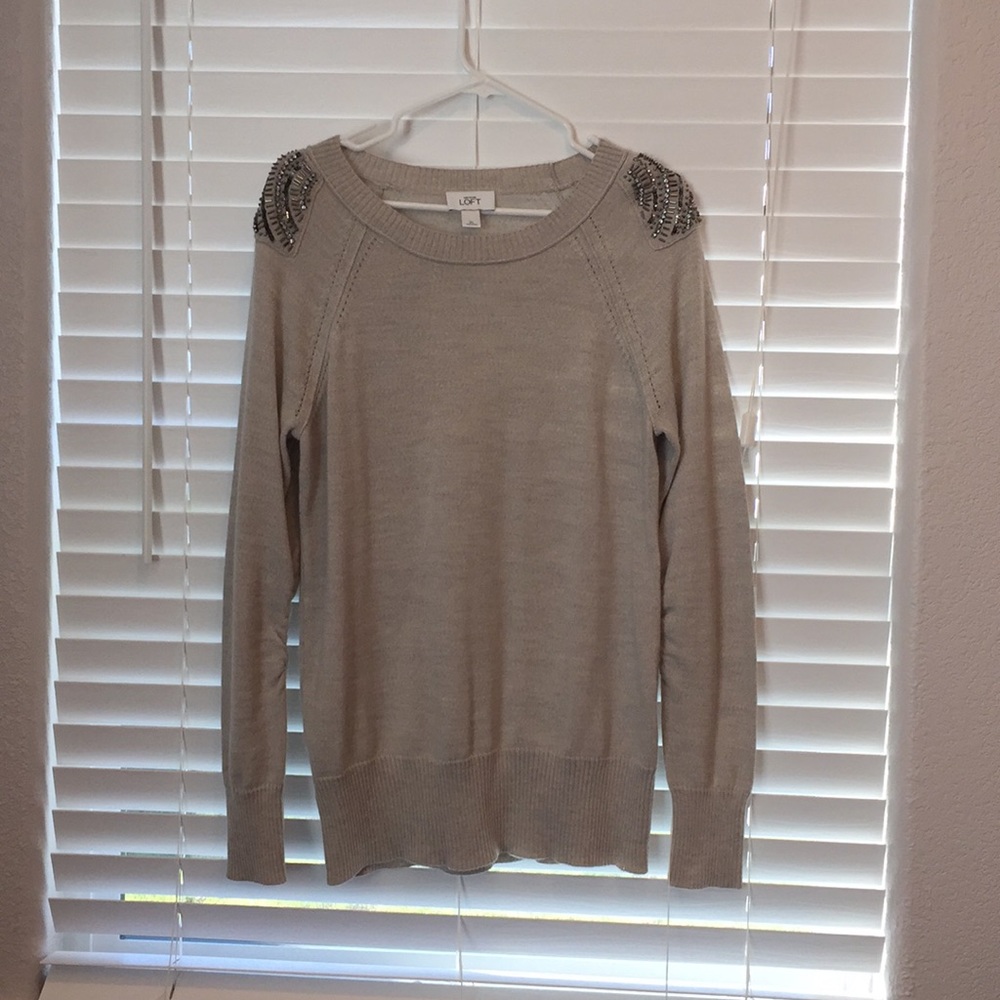 Loft embellished shoulder sweater